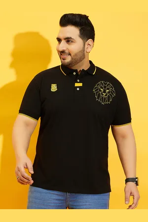 Bigbanana Plus Size Embroidered Polo Collar Bio Finish Pure Cotton T-Shirt
