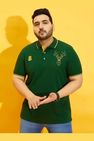 Bigbanana Plus Size Polo Collar Bio Finish Pure Cotton T-shirt