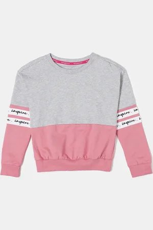Jockey Girls Super Combed Cotton Relaxed Fit Round Neck Full Sleeve Sweatshirt-AG66