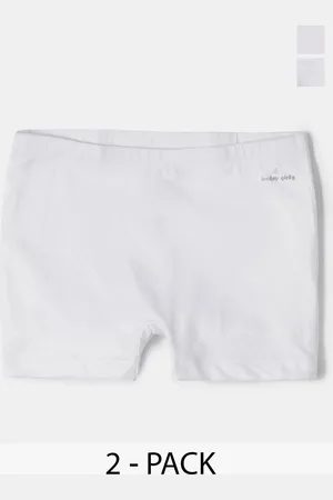 Jockey Girls Pack of 2 Super Combed Cotton Solid Shorties with Ultrasoft Waistband-SG08