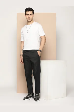 Invictus Men Solid Smart Casual Trousers