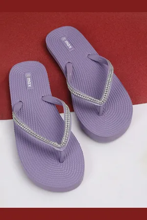 Max Collection Women Embellished Thong Flip-Flops