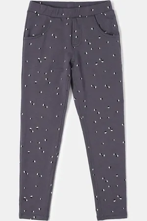 Jockey Girls Cotton Slim Fit Printed Jeggings With Convenient Side Pockets-UG37