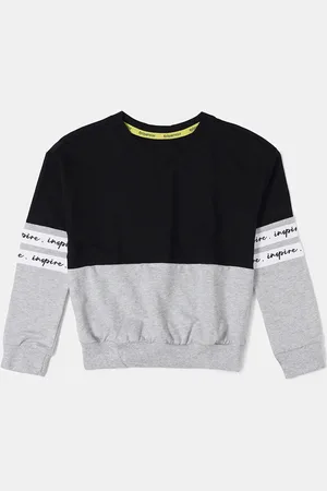 Jockey Girls Super Combed Cotton Relaxed Fit Round Neck Full Sleeve Sweatshirt-AG66
