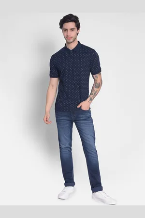 Crimsoune Club Abstract Printed Polo Collar Slim Fit T-shirt