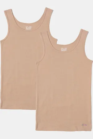 Jockey Girls Pack of 2 Super Combed Cotton Rib Solid Inner Tank Top-SG02