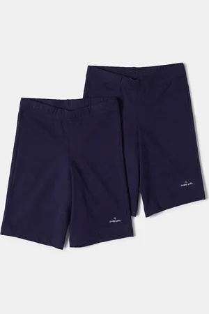 Jockey Girls Pack of 2 Super Combed Cotton Solid Shorties with Ultrasoft Waistband-SG03