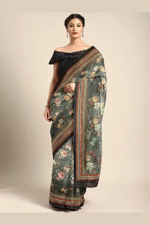 HRITIKA Floral Silk Blend Saree