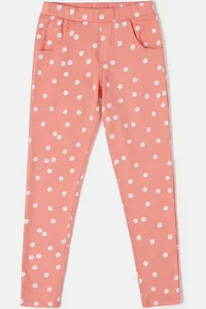 Jockey Girls Cotton Slim Fit Printed Jeggings With Convenient Side Pockets-UG37