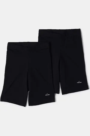 Jockey Girls Pack of 2 Super Combed Cotton Solid Shorties with Ultrasoft Waistband-SG03