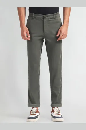 Arrow Men Mid-Rise Plain Cotton Slim Fit Chinos Trousers