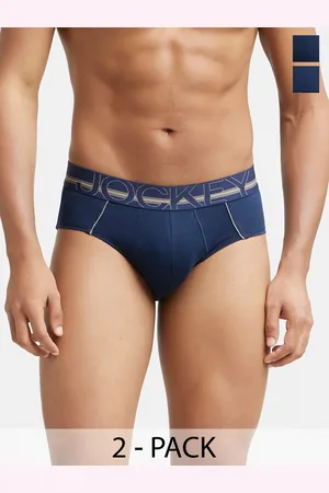 Buy Men's Super Combed Cotton Rib Solid Brief with Ultrasoft Waistband -  Navy US17