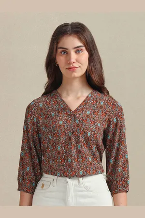 Ralph Lauren Floral Printed Puffed Sleeves Top
