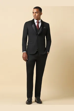 Allen Solly Slim-Fit Shawl Collar Single-Breasted Three-Piece Formal Suit