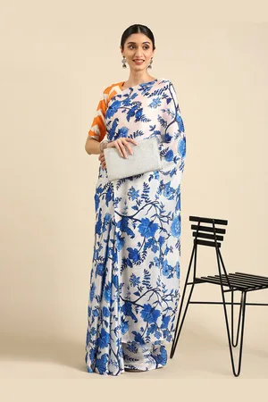 HRITIKA Floral Printed Pure Georgette Saree