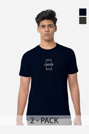 bullmer Pack Of 2 Printed Cotton Sports T-shirts