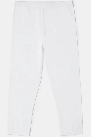 Jockey Girls Super Combed Cotton Solid Slim Fit Three Quarter Leggings-AG54