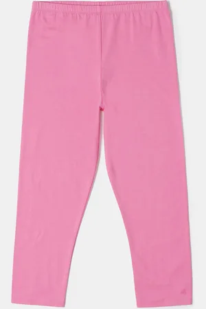 Jockey Girls Super Combed Cotton Solid Slim Fit Three Quarter Leggings-AG54