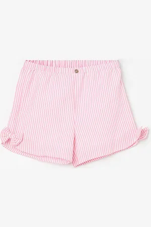 Lifestyle Girls Striped Pure Cotton Bow Shorts