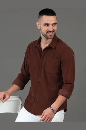 HERE&NOW Slim Fit Long Sleeves Spread Collar Casual Shirt