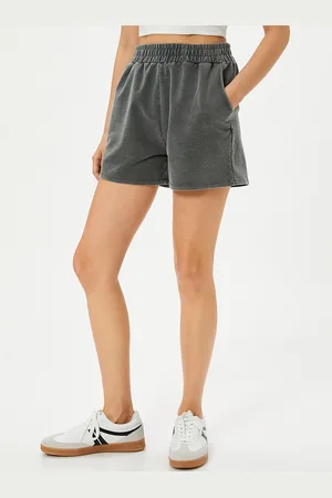Koton Women Regular Fit Mid Rise Cotton Sports Shorts