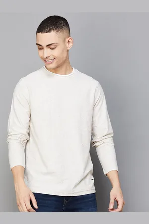 Lifestyle Cotton Round Neck Raw Edge Slim Fit T-shirt