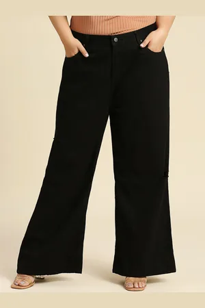 High Star Women Wide Leg High-Rise Clean Look Stretchable Jeans