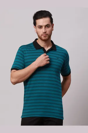 Park Avenue Striped Polo Collar Slim Fit T-shirt