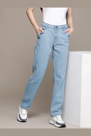 Moda Rapido Women Pure Cotton Mid Rise Straight Fit Light Fade Jeans