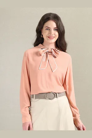 Ralph Lauren Tie Up Neck Cuffed Sleeves Shirt Style Top