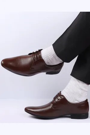 FAUSTO Men Round Toe Lace-Up Formal Derbys
