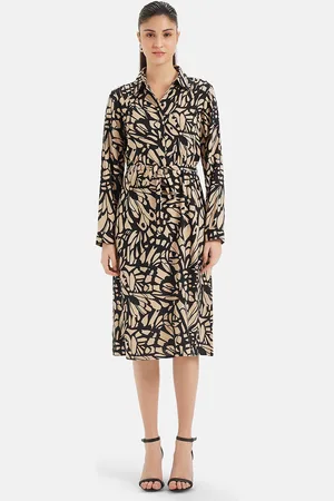 Kazo Abstract Printed Chiffon Shirt Dress