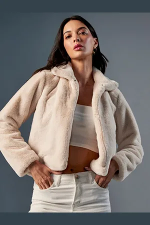 AND Spread Collar Crop Tailored Jacket
