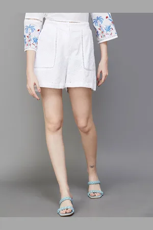 Colour Me By Melange Women Self Design Cotton Shorts