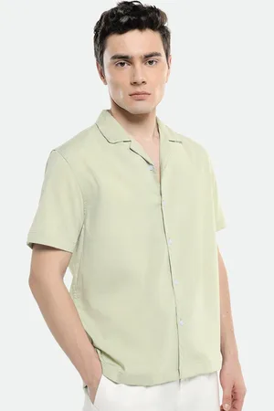 Dennis Lingo Men Comfort Cuban Collar Short Sleeves Boxy Textured Casual Shirt