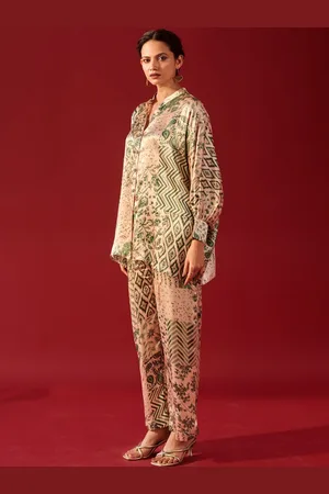 Ambraee Ethnic Printed Shirt With Palazzo