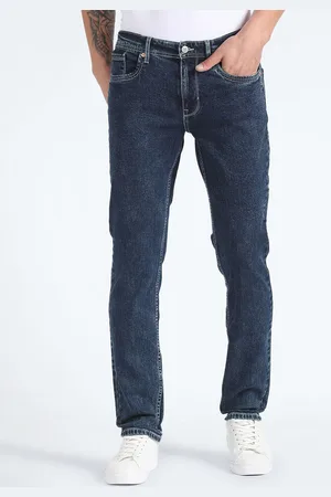 Flying Machine Men Blue Straight Fit Stretchable Jeans