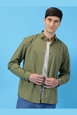 Mast & Harbour Green Classic Slim Fit Long Sleeves Twill Casual Shirt