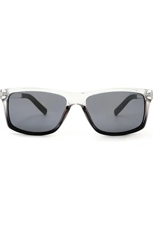 Nautica Men Grey Lens & White Rectangle Sunglasses with Polarised and UV Protected Lens