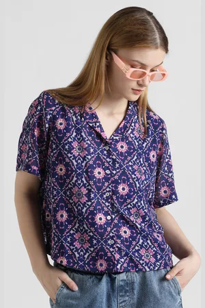 ONLY Ethnic Motifs Printed Semi Sheer Casual Shirt