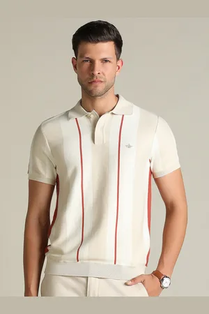 Dockers Men Striped Polo Collar Classic Fit T-Shirt