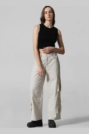 ONLY Women Loose Fit Mid-Rise Cargo Trousers