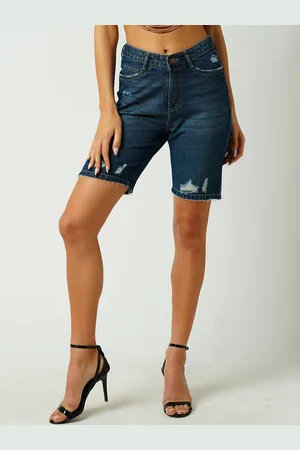 Kraus Women Loose Fit High-Rise Denim Shorts