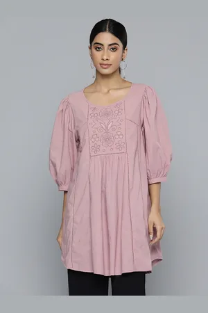 Scouph Scoop Neck Gathered Detail Embroidered Ethnic Tunic