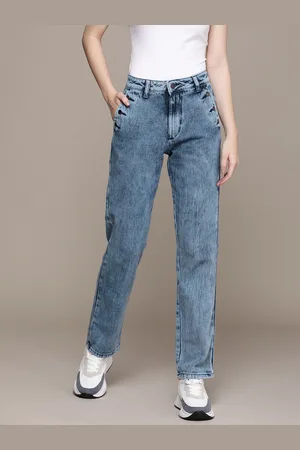 Moda Rapido Women Pure Cotton Mid Rise Straight Fit Light Fade Jeans