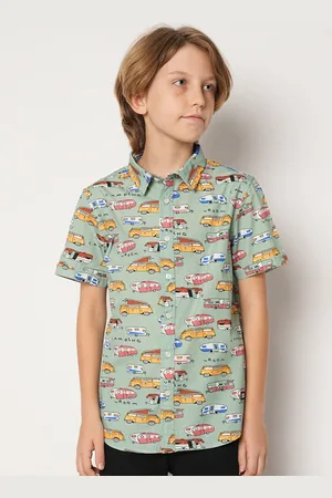 JACK & JONES Boys Conversational Printed Pure Cotton Casual Shirt