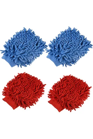 Kuber Industries Blue & Red 4 Pieces Hand Duster Gloves