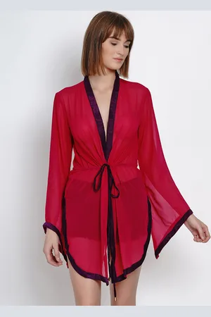 Erotissch Women Red & Purple Solid Mini Robe