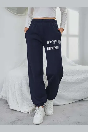 Printed Cotton Relaxed Fit Girls Track Pants