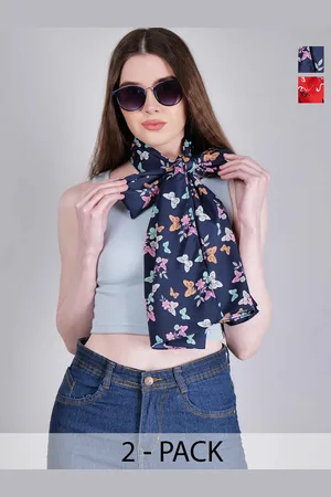 DressBerry Red Pack Of 2 Floral Printed Scarves